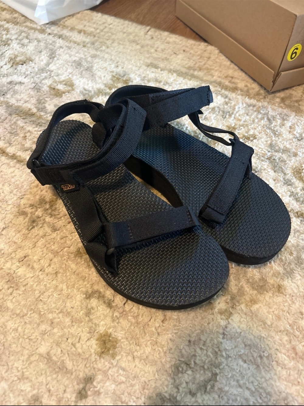 Teva Black Open-Toe Adjustable Strap Sandals